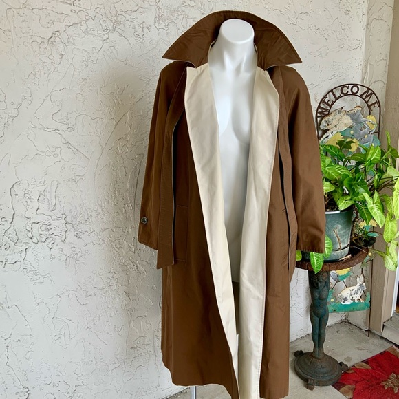 VTG 2in1 Reversible Belted Trench Coat-AQUA 5. Made in England. - Picture 11 of 13